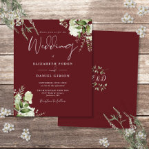 Budget Greenery Rosewood Rosa bröllopsinbjudan