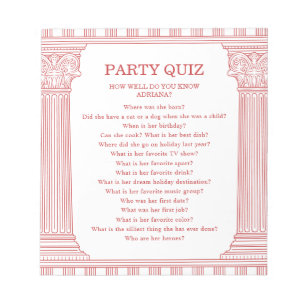 Budget Grekisk Fest Quiz Anteckningsblock