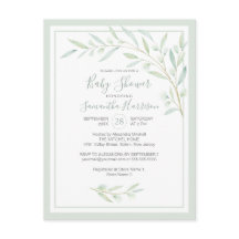 Budget Grey Botanical Elegant Sage Baby Shower