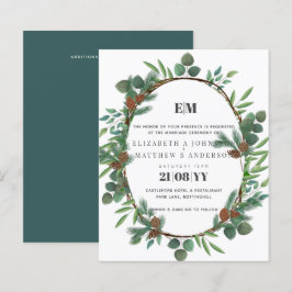 Budget Grey Gräs Cone Wedding bjudande