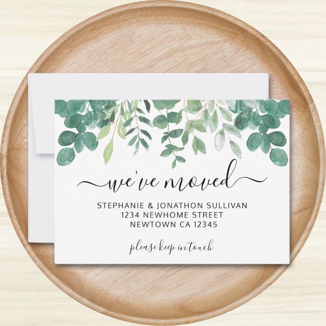 Budget Grey Vi har flyttat-meddelande Anteckningskort (Skapare uppladdad)