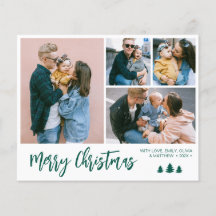 Budget Grönt Script Collage Gräs jul Helgdag