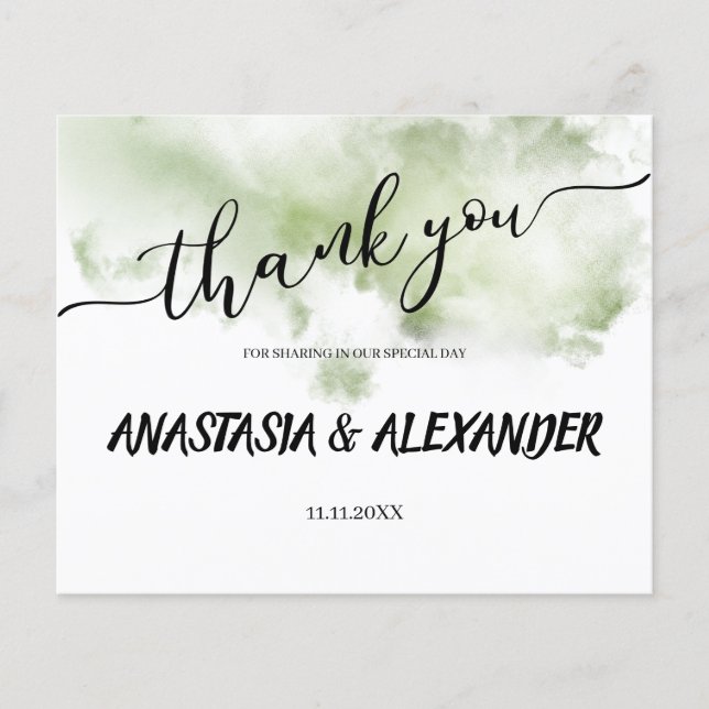 BUDGET/Grönt/ Tack-kort. Flygblad (Framsidan)