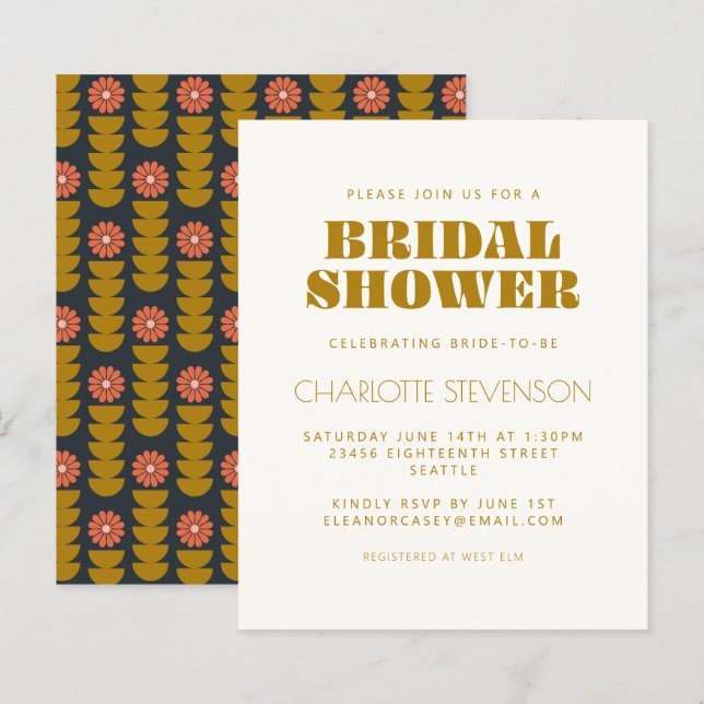 Budget Groovy 70-talets botaniska Möhippan Guld (Fram/baksida)