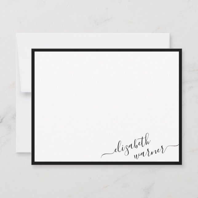 Budget Grund Corner Feminine Namn Calligraphy Anteckningskort (Framsida)