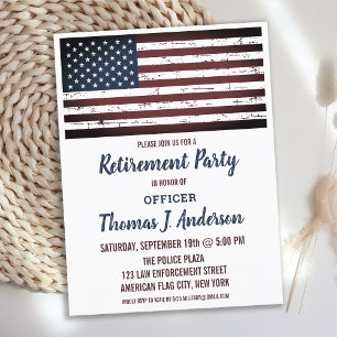 Budget Grunge American Flagga Pension Party Invit