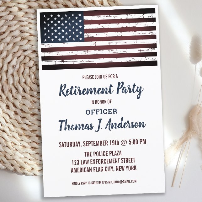 Budget Grunge Amerikansk Flagga Polis Pensionering (Skapare uppladdad)