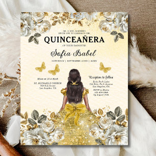 Budget Guld Bilingual Spain Quinceanera Flygblad