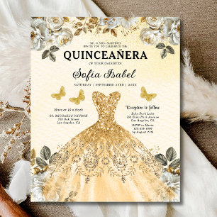 Budget Guld Bilingual Spain Quinceanera Flygblad