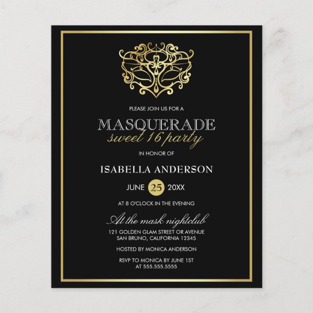 Budget Guld & Black MasqueraSverige 16 Party (Framsida)