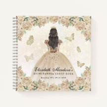Budget Guld Blommigt Princess Quinceañera Guestboo