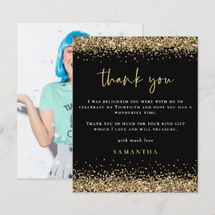 Budget Guld Glitter Foto Trettio Svart Tack