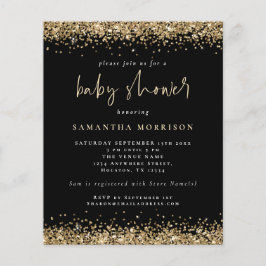 Budget Guld Glitter Girl Boy Baby Shower Black