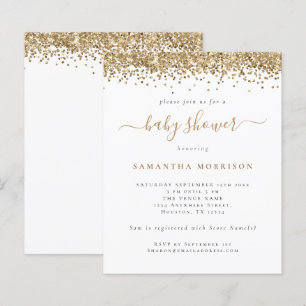 Budget Guld Glitter Girl eller Boy Baby Shower Inb