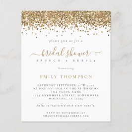 Budget Guld Glitter Inbjudningskort för möhippan