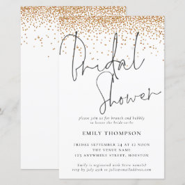 Budget Guld Glitter Inbjudningskort för möhippan