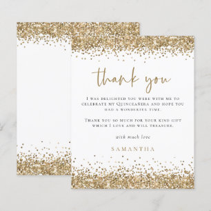 Budget Guld Glitter Quinceañera Party Tack