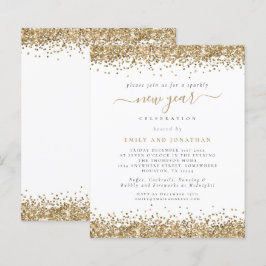 Budget Guld Glitter Script Nyårsafton Fest