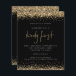 Budget Guld Glitter Svart 21-års Festinbjudan<br><div class="desc">Guld Glitter Svart 21-års Festinbjudan. Ett budgetvänligt MINDRE 11, 4 cm x 14, 2 cm alternativ. Finns i en HALVMATT 110 g KORTKVALITET eller ett SATINERAT 80 g TUNNARE PAPPER. Kuvert är ett tillval. Eleganta förgyllda falska glitterkonfettikanter finns upptill och nedtill och även på baksidan på en klassisk svart bakgrund....</div>