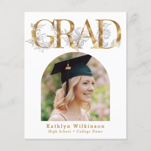 BUDGET Guld GRAD Blommigt 5 Fotograminbjudan