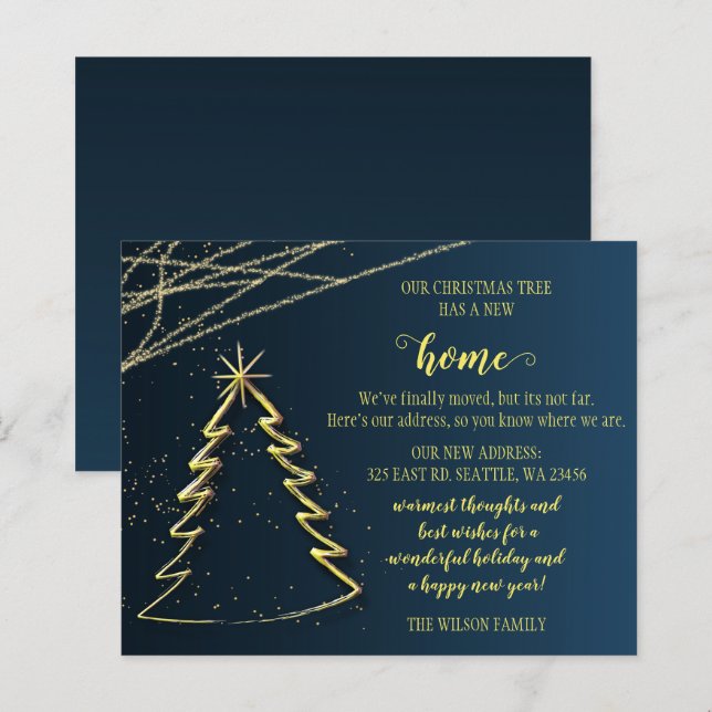 Budget Guld Julgran Vi Har Bytt Kort  (Fram/baksida)