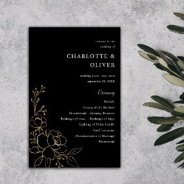 Budget Guld Led Blommigt Ceremony ME Black Flygblad