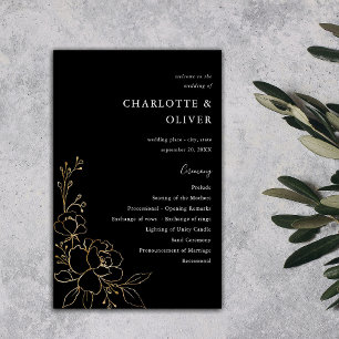 Budget Guld Led Blommigt Ceremony ME Black Flygblad