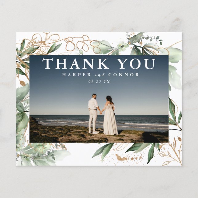 Budget Guld Modern eukalyptus Photo Tack Flygblad (Framsidan)