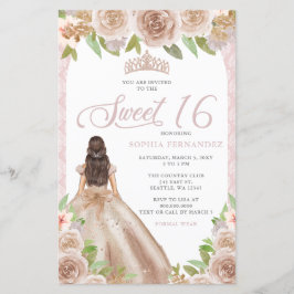 Budget  Guld prinsessan Tiara Sweet 16 Ro