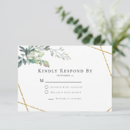 Budget Guld Ram Flyer Rustic Foliage Bröllop OSA Kort