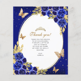 BUDGET Guld Royal Blue Butterfly Quinceañera Photo