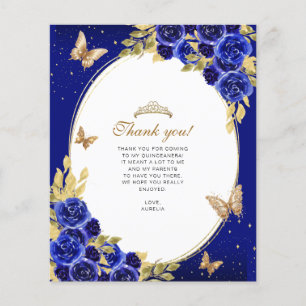 BUDGET Guld Royal Blue Butterfly Quinceañera Photo