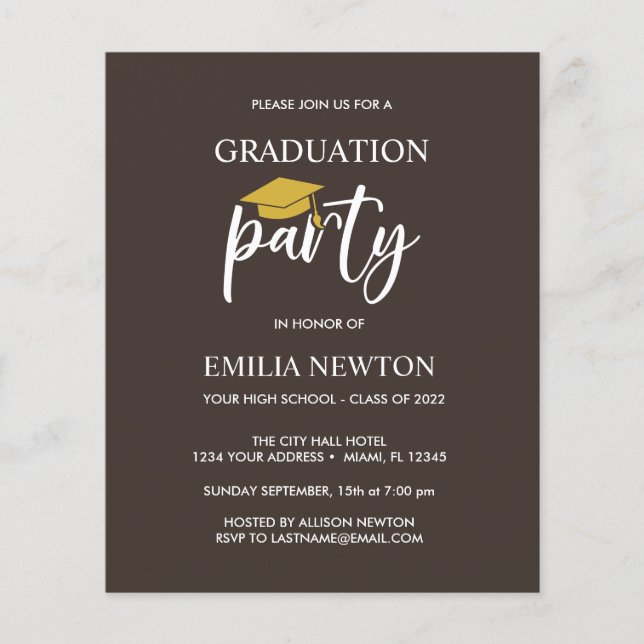Budget Guld Tassel-Studentmössan brun Party (Framsida)