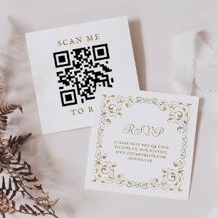 Budget Guldmanus Sv Svar QR-kod RSVP Tilläggskort