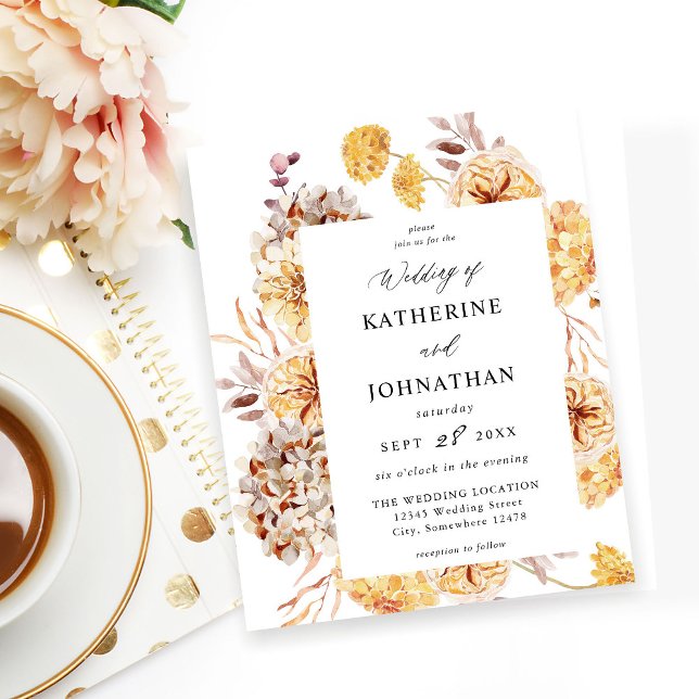 Budget Gult Golden Blommigt Bröllop (Skapare uppladdad)