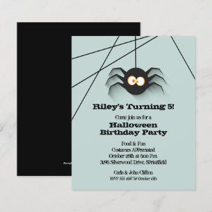 Budget Halloween Black Spider Birthday-inbjudninga