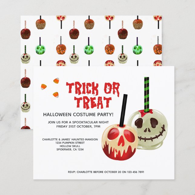 BUDGET Halloween Bus eller godis Candy Skull (Fram/baksida)