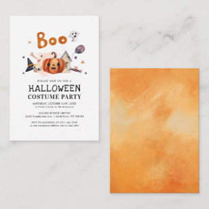 Budget Halloween Costume Party-inbjudan Anteckningskort