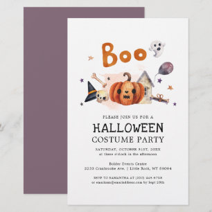 Budget Halloween Costume Party Pumpkin-inbjudan Brevpapper