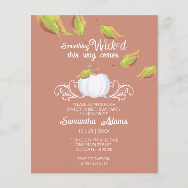 Budget Halloween-inbjudningar Sverige 16 födelseda Flygblad (Framsidan)