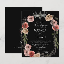 Budget Halloween Krona Rosa Black Blommigt Bröllop