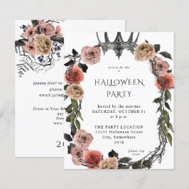 Budget Halloween Krona Rosa Black Blommigt Party W