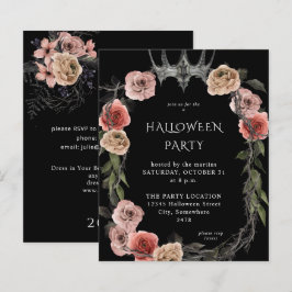 Budget Halloween Krona Rosa Svart Blommig Fest
