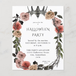 Budget Halloween Krona Rosa Svart Blommig Fest Whi Flygblad