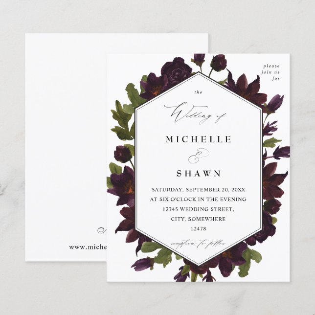 Budget Halloween Lila Blommigt Bröllop (Fram/baksida)