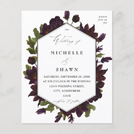 Budget Halloween Lila Blommigt Bröllop Flyer- SM Flygblad