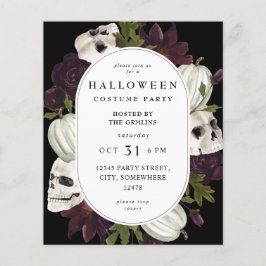 Budget Halloween Lila Blommigt & Skull Party Flygblad