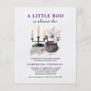 Budget Halloween Little Boo Baby Shower-inbjudan Flygblad