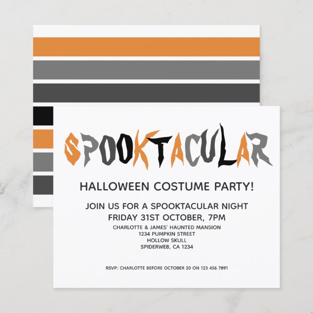 BUDGET Halloween Spooktacular Party Randig (Fram/baksida)