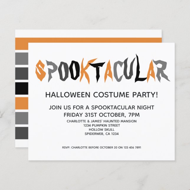 BUDGET Halloween Spooktacular Party Stripe (Fram/baksida)